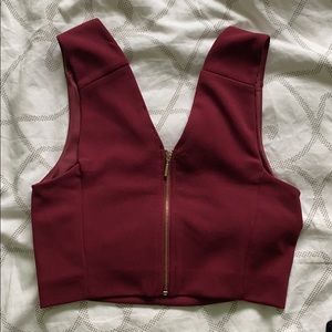 BNWOT burgundy crop top